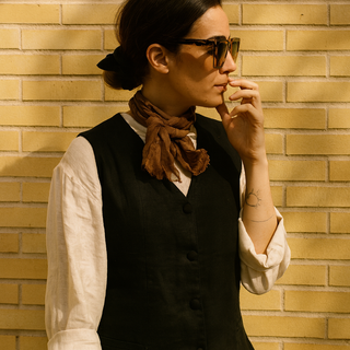 BELLA PURE NATURAL LINEN VEST WITH PANT CO-ORD SET