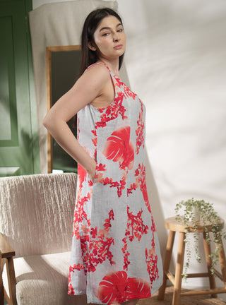 MERALA PURE NATURAL LINEN ORANGE BLOSSOM DRESS