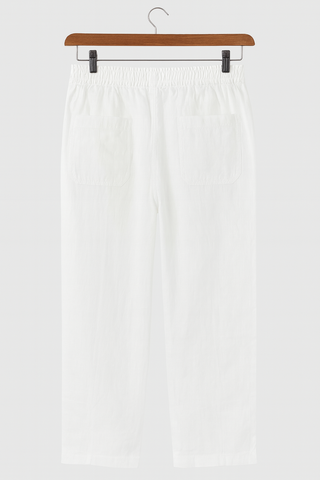 HAZEL PURE NATURAL LINEN PRINCESS CUT FRONT POCKET PANT