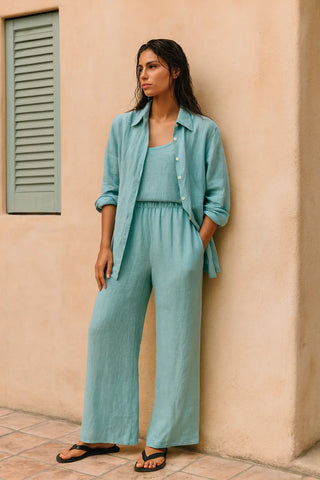 NARLA PURE NATURAL LINEN SOLID COLOR CO-ORD SET P C Crafts
