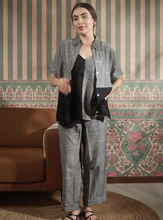 VIVA PURE NATURAL LINEN  COLOR BLOCK CO-ORD SET