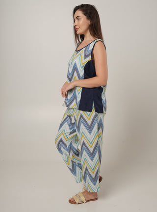 SERA PURE NATURAL LINEN OCEANIC ZIGZAG Co-ord Set