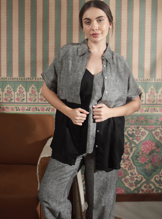 VIVA PURE NATURAL LINEN  COLOR BLOCK CO-ORD SET