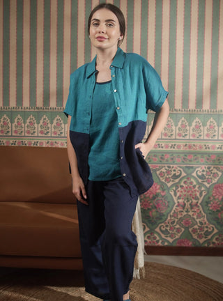 VIVA PURE NATURAL LINEN  COLOR BLOCK CO-ORD SET P C Crafts