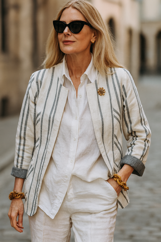 ISABELLA REVERSIBLE LUXE PURE LINEN JACKET – EFFORTLESS TWO WAY STYLE