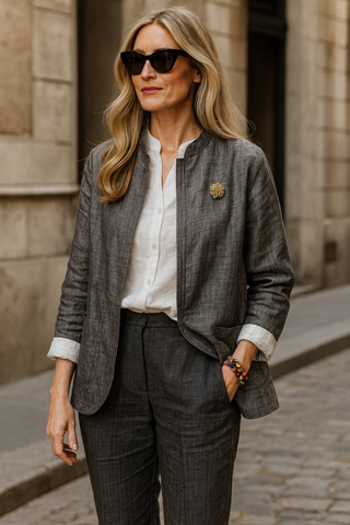 ISABELLA REVERSIBLE LUXE PURE LINEN JACKET – EFFORTLESS TWO WAY STYLE