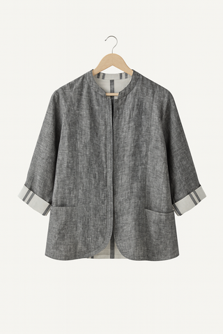 ISABELLA REVERSIBLE LUXE PURE LINEN JACKET – EFFORTLESS TWO WAY STYLE