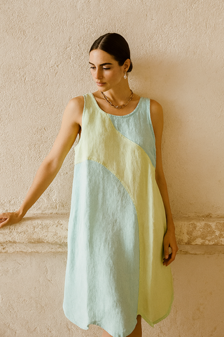 LUNINA PURE NATURAL LINEN  SLEEVELESS DRESS